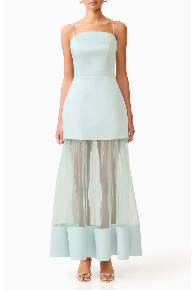 Marcella Strapless Gown, Main, color, SEA GREEN