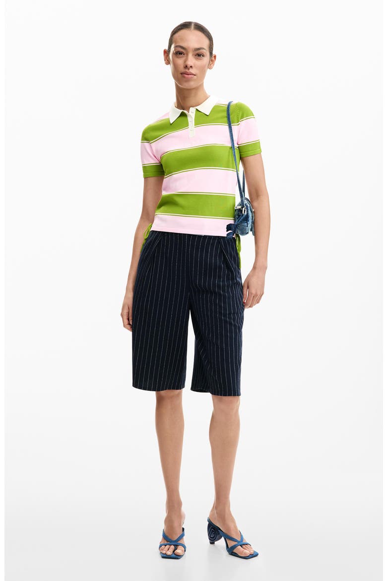 Stripe Polo Shirt, Alternate, color, PINK