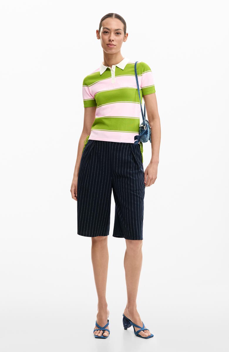 Desigual Stripe Polo Shirt, Alternate, color, 