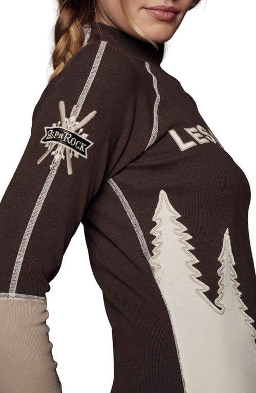 Alp N Rock Lucy Mock Neck Knit Top In Brown