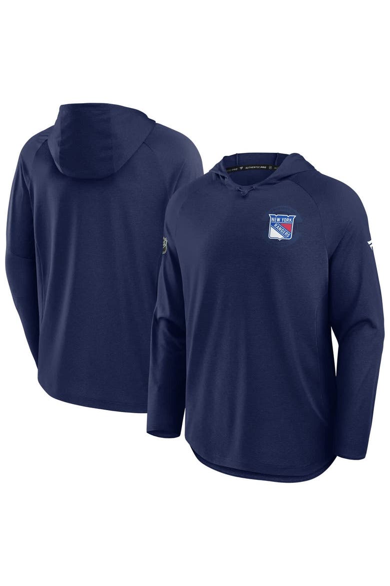 Men's Fanatics Navy New York Rangers Authentic Pro Rink Raglan Hoodie, Alternate, color, Navy