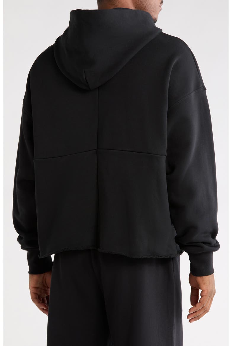 Oversize Heavyweight Cotton Fleece Hoodie, Alternate, color, BLACK