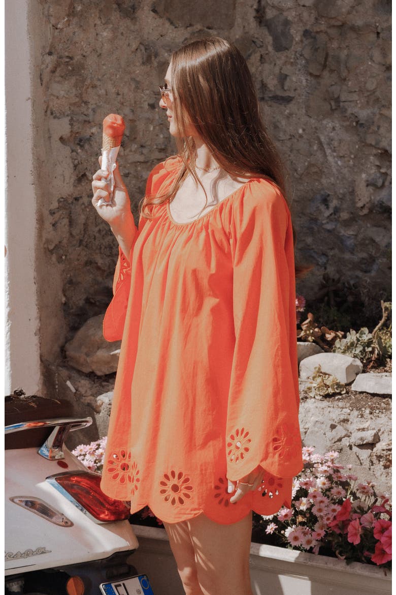 Tampa Long Sleeve Shift Minidress, Alternate, color, ORANGE