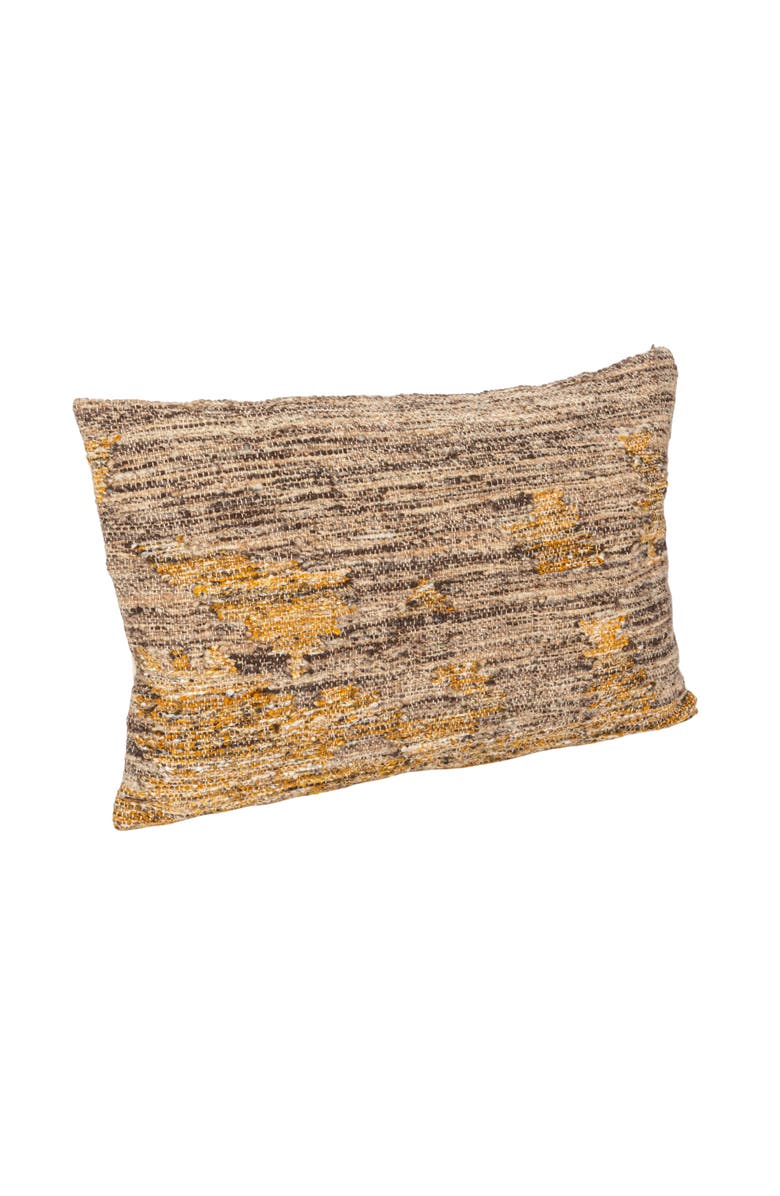 Storied Home Woven Mélange New Zealand Wool Blend Bouclé Lumbar Pillow, Main, color, Brown