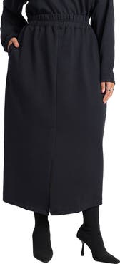 ELOQUII Maxi French Terry Skirt