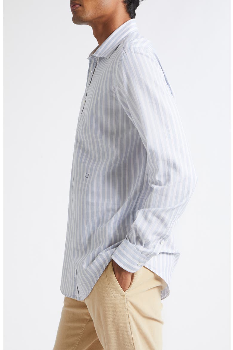 Plaid Cotton Button-Up Western Shirt, Alternate, color, AIR BLUE