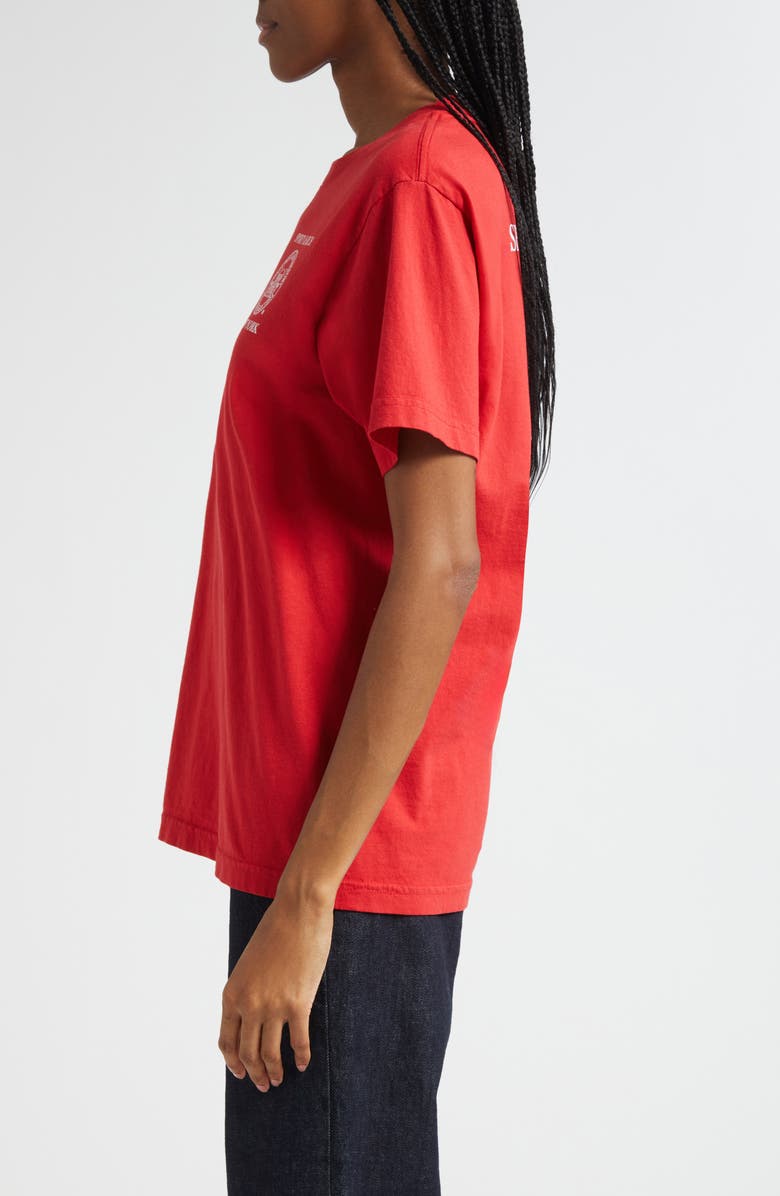 Sporty & Rich NY Resort Cotton Graphic T-Shirt, Alternate, color, Ruby
