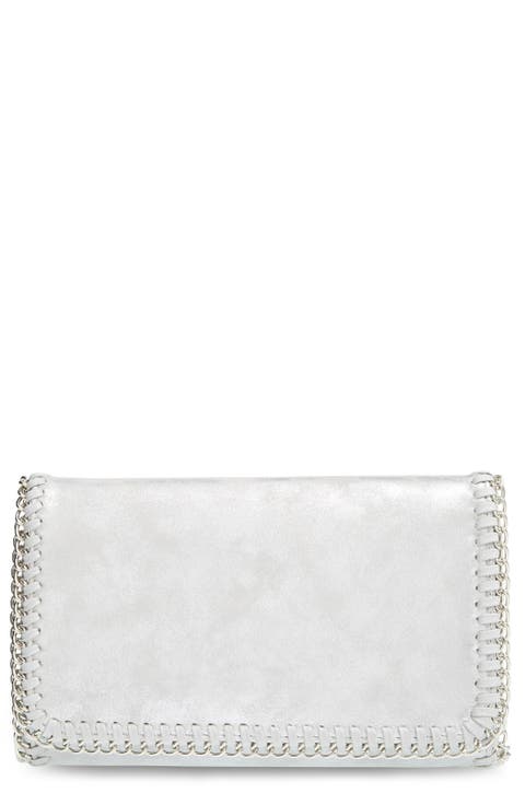 Faux Leather Chain Clutch
