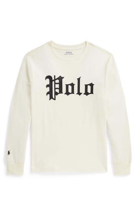 Kids' Logo Cotton Long Sleeve T-Shirt