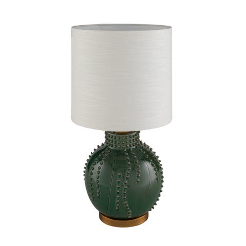 Stoneware Table Lamp with Linen Shade