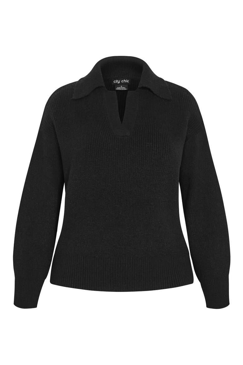Opal Spread Collar Sweater, Alternate, color, BLACK