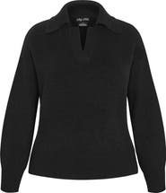 City Chic Opal Spread Collar Sweater