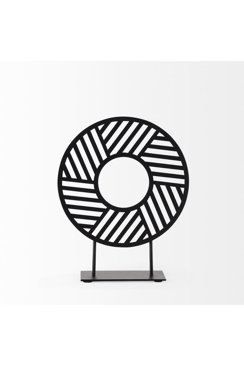 Micra Metal Decorative Object on a Stand, Alternate, color, Black