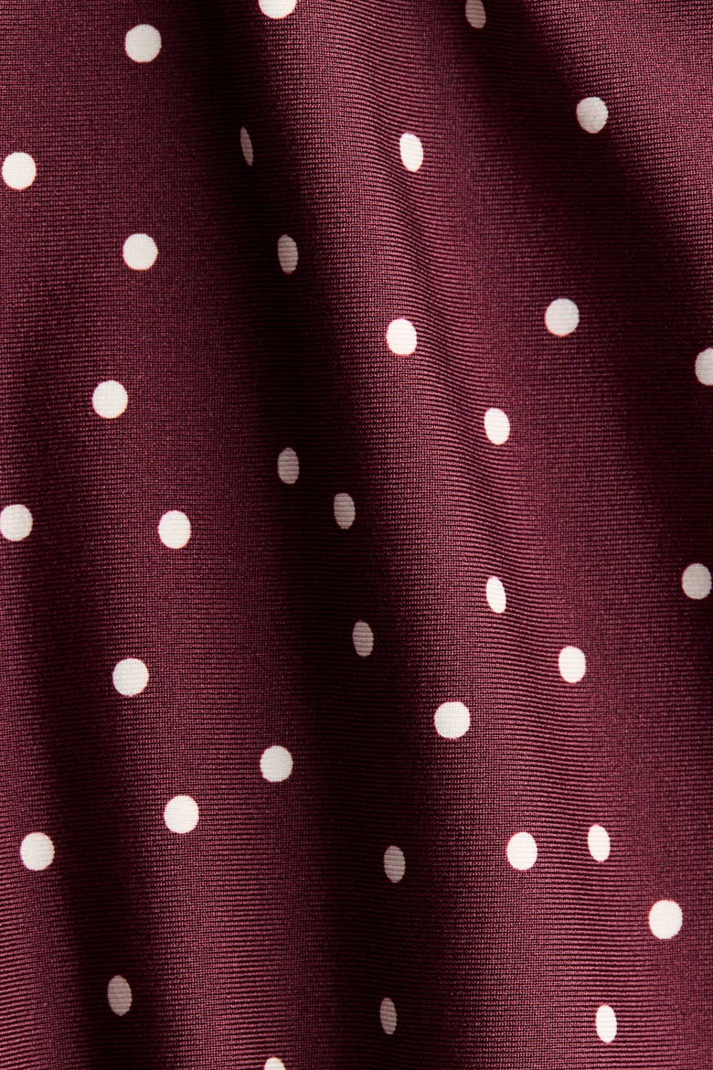 Padded-cup High Leg Swimsuit, Alternate, color, Burgundy/polka dot