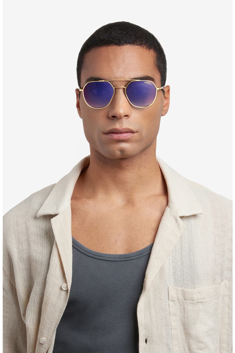 53mm Gradient Round Sunglasses, Alternate, color, BLACK GOLD B/ BLUE SF RED