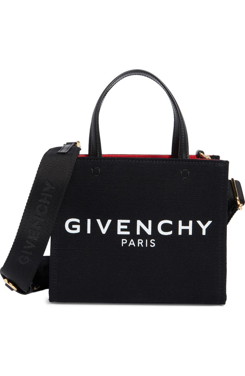 Givenchy Mini Canvas G-Tote, Main, color, Black