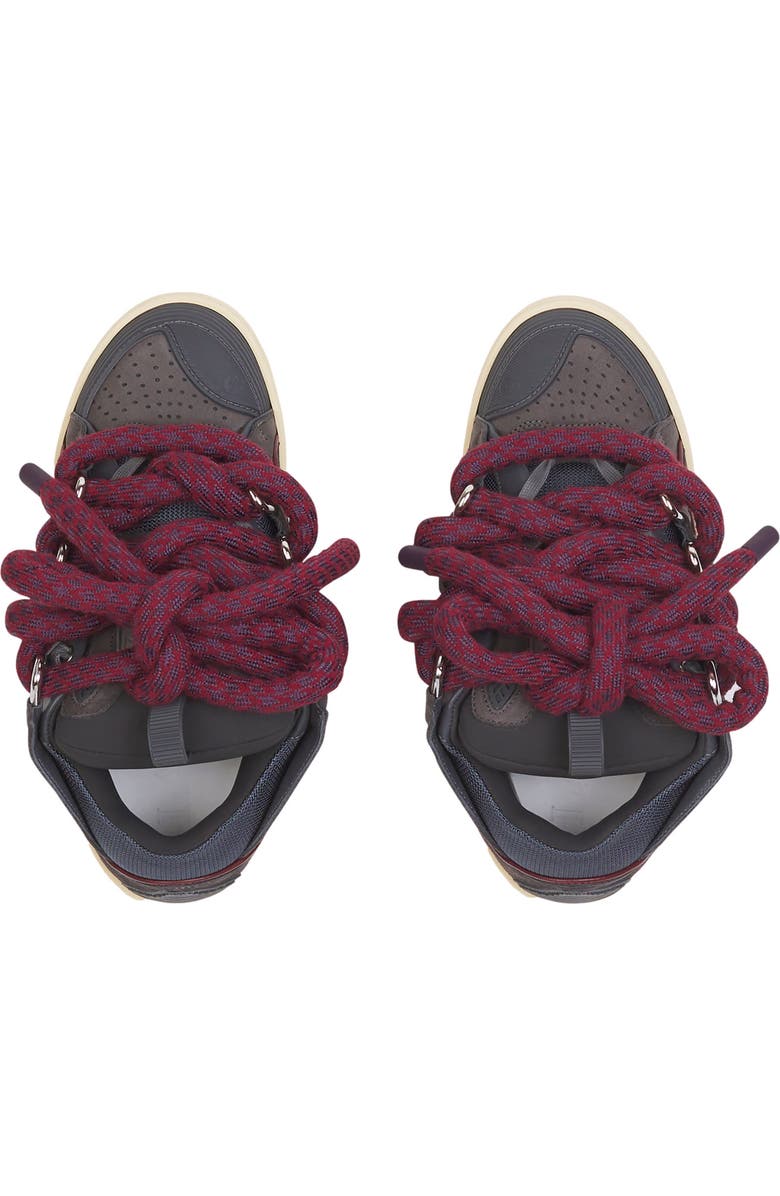 Lanvin CURB SNEAKERS IN LEATHER WITH SNAKE LACES, Alternate, color,