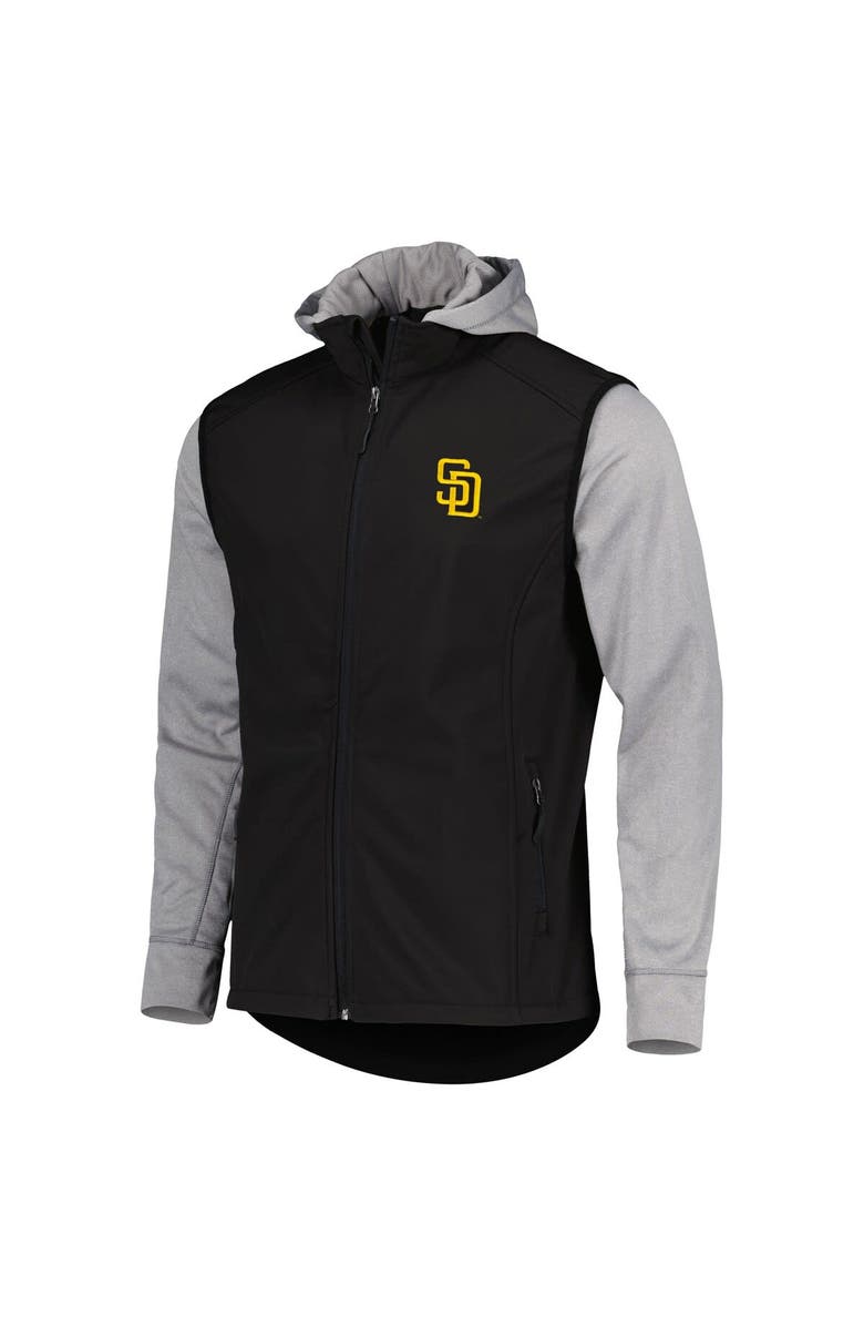 DUNBROOKE Men's Dunbrooke Black/Heather Gray San Diego Padres Alpha Full-Zip Jacket, Alternate, color, Black