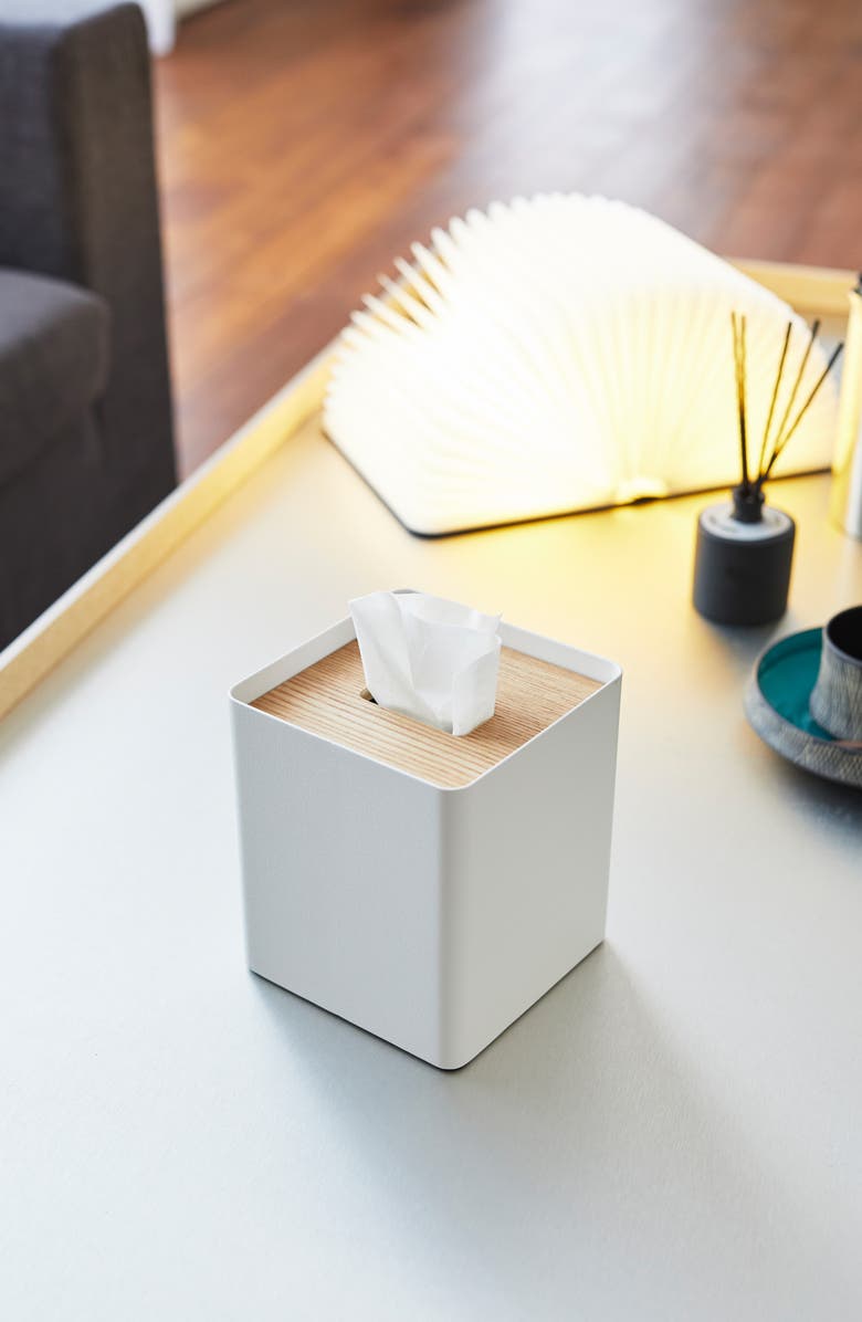 Yamazaki Square Tissue Box Case, Alternate, color, Ash