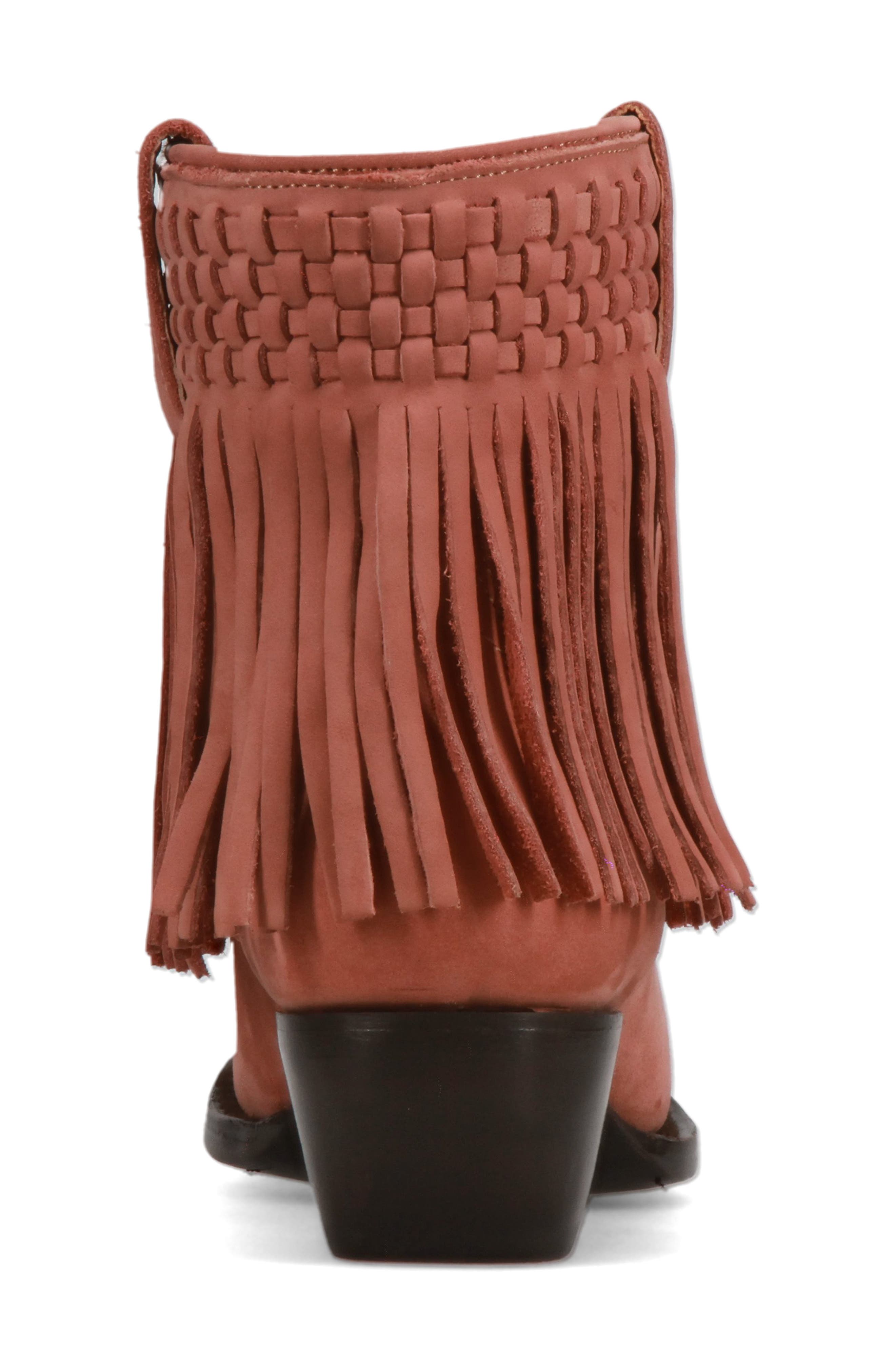 Sacha Fringe Western Bootie, Alternate, color, ROSE CAKE