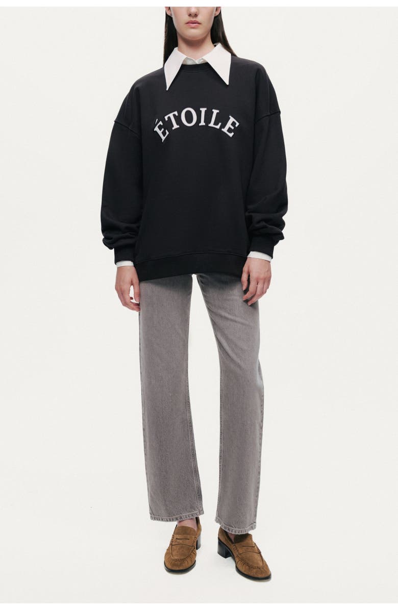 Nocturne Woven Text Logo Sweatshirt, Alternate, color, Black