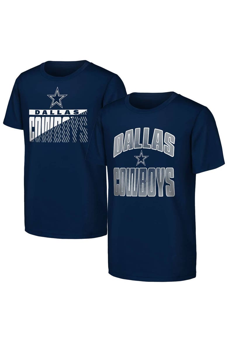 Youth Outerstuff  Navy Dallas Cowboys Never Quit 2-Pack T-Shirt Set, Main, color, Navy