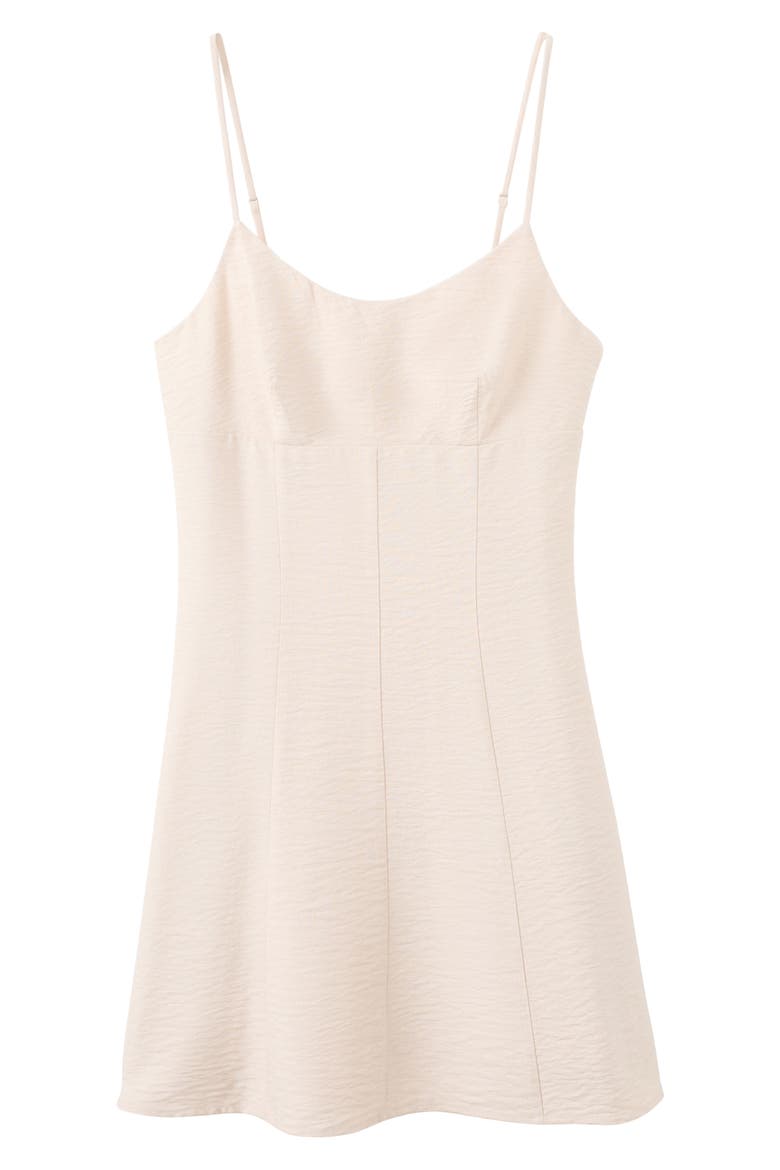 Crinkle Sleeveless Minidress, Alternate, color, SAND
