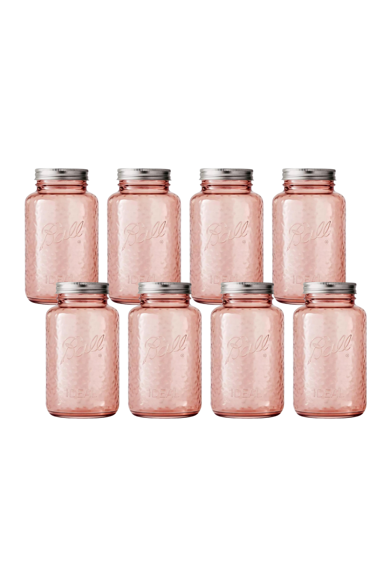 Vintage Glass Mason Jars, 32 Ounce, Pack of 8, Main, color, Rose