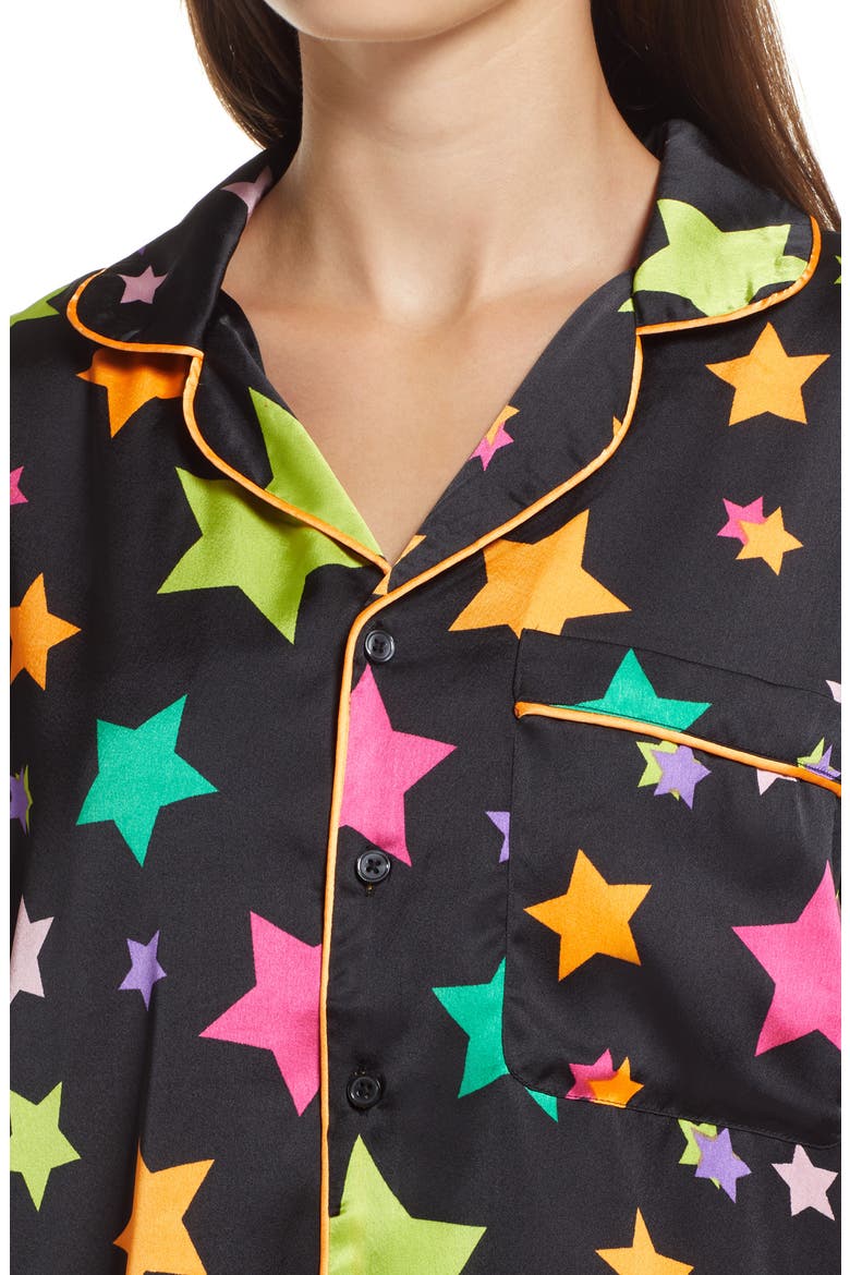 Pride Gender Inclusive Print Satin Shirt, Alternate, color, BLACK MULTI SHOOTING STARS