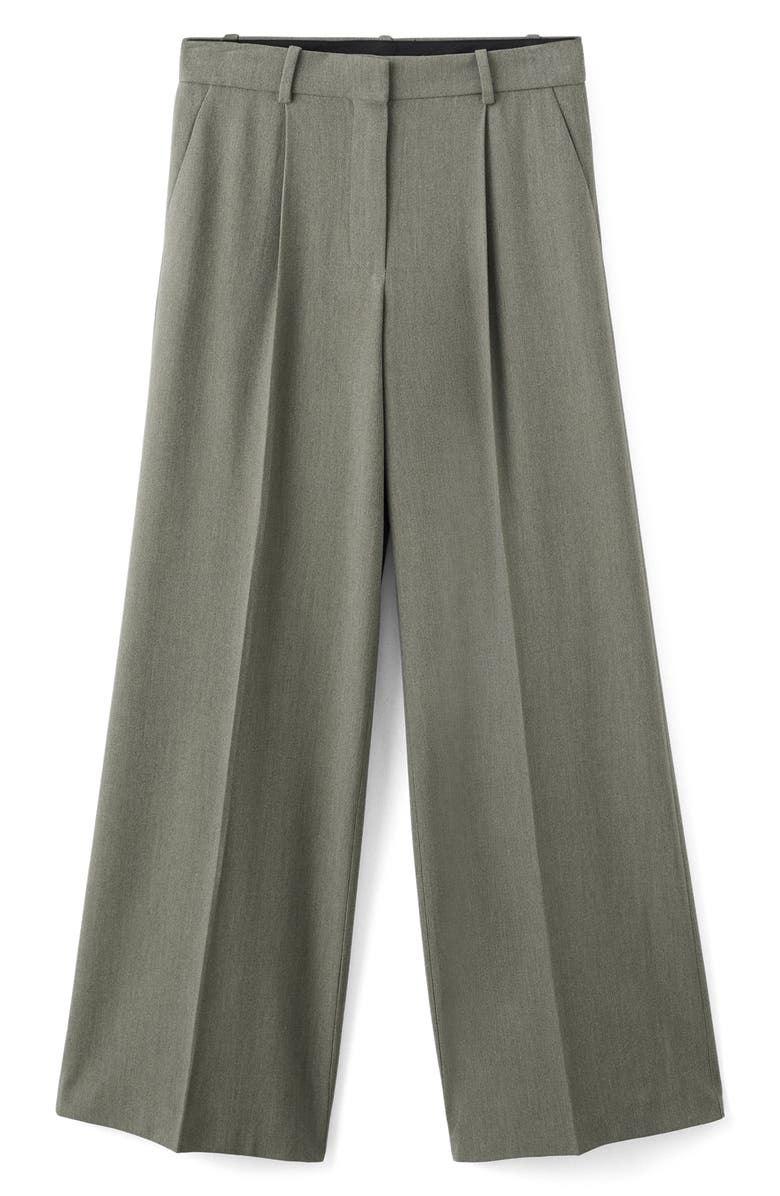 MANGO Pleated Straight Fit Pants, Alternate, color, Pastel Green