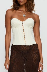 Princess Polly Afelia Lace-Up Strapless Corset Top