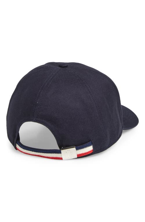 Shop Moncler Logo Patch Baseball Cap In Night Sky