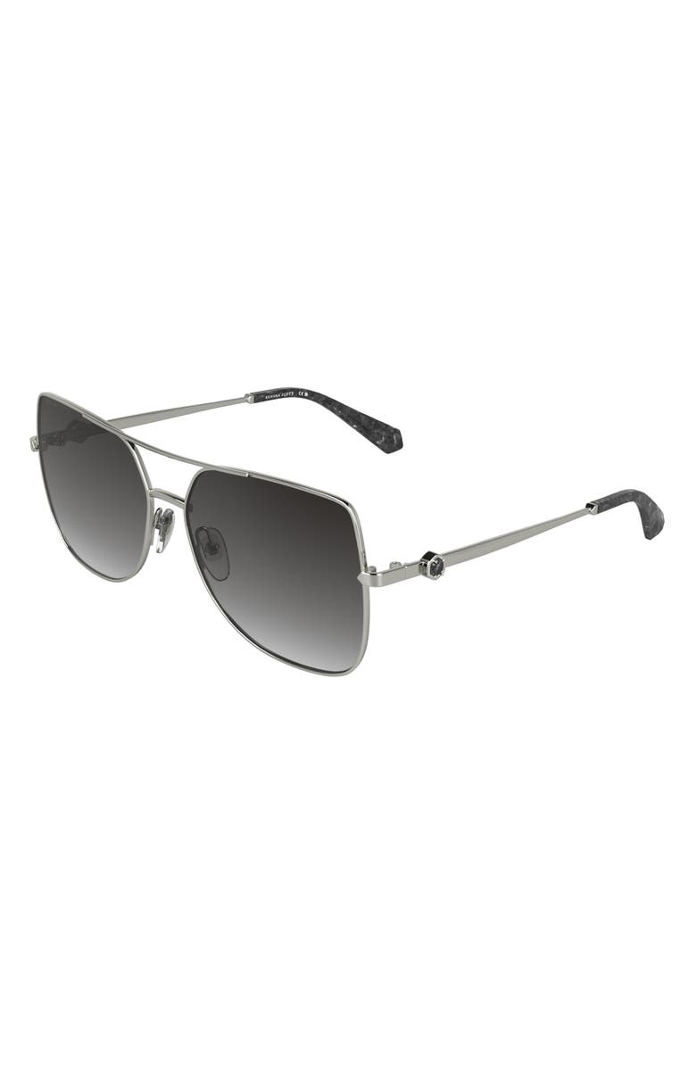 Kendra Scott Davie 60mm Gradient Aviator Sunglasses, Alternate, color, Silver