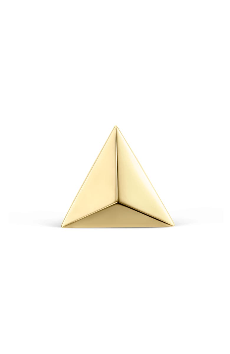 MARIA TASH Faceted Triangle Single Threaded Stud Earring, Main, color, Yellow Gold