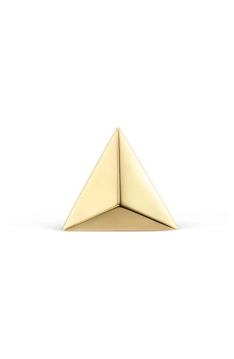 Faceted Triangle Single Threaded Stud Earring