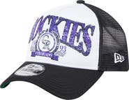 New Era Men's New Era Black Colorado Rockies Distressed 9FORTY A-Frame Adjustable Trucker Hat