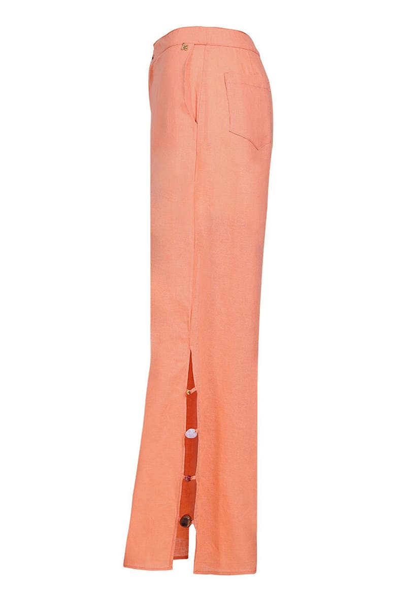 Sunset Bazaar Zenda Linen Pant With Gems, Alternate, color, Pastel Orange Tangerine