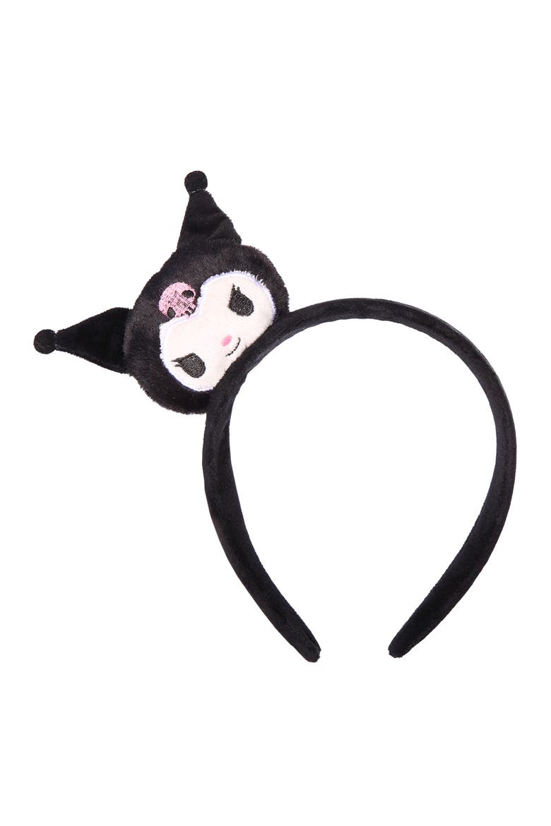 Kuromi Headband Black Plush, Sanrio Hair Accessories, Main, color, Black