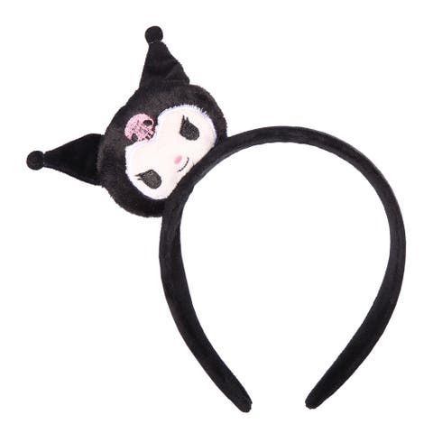 Kuromi Headband Black Plush, Sanrio Hair Accessories