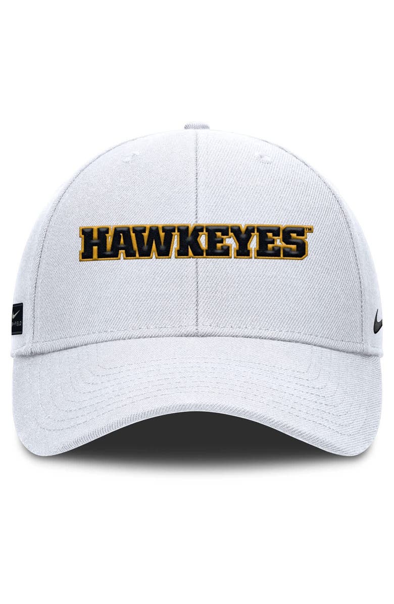 Nike Men's Nike White Iowa Hawkeyes 2025 On-Field Rise Performance Adjustable Hat, Alternate, color, White