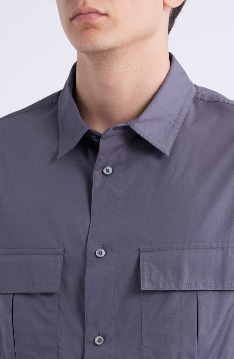 FRAME Patch Pocket Cotton Button-Up Shirt, Alternate, color, Cloud Grey