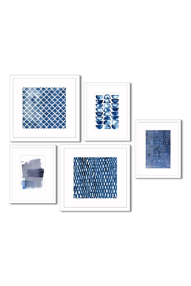 5-Piece Framed Wall Art Gallery, Main, color, BLUE