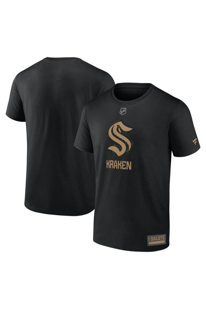 Men's Fanatics Black Seattle Kraken 2024 Military Appreciation T-Shirt, Main, color, Black