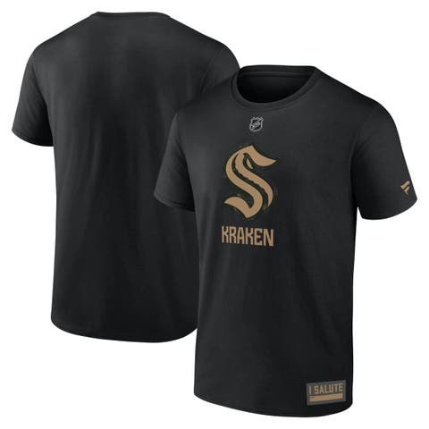 Men's Fanatics Black Seattle Kraken 2024 Military Appreciation T-Shirt
