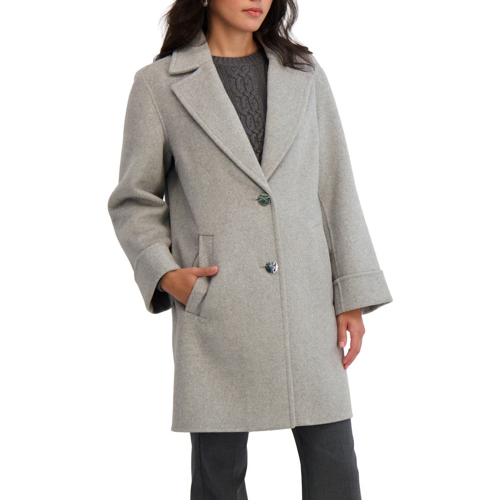 Tahari Sandra Medium Wool-blend Coat In Gray