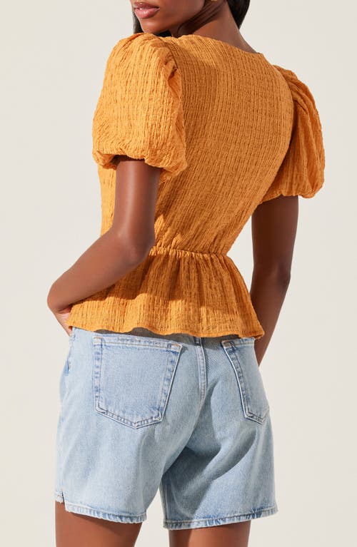 Astr The Label Mylah Puckered Top In Mustard