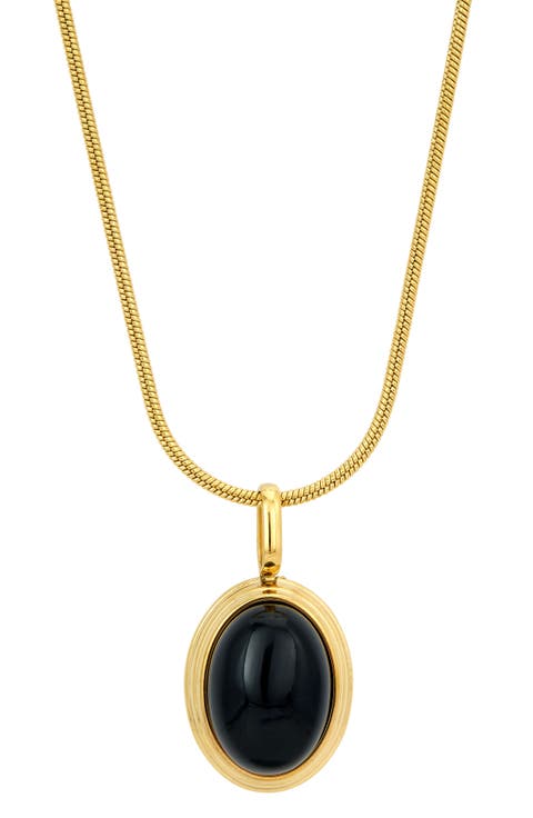 Onyx Oval Pendant Necklace