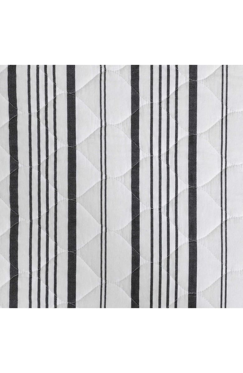 Laura Ashley Stripe Perfection 3-Piece Twin Quilt & Sham Set, Alternate, color, Dark Grey