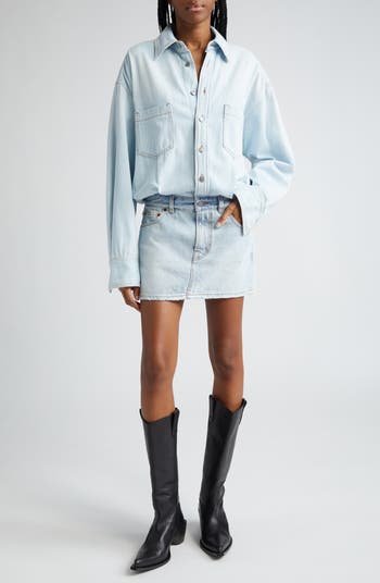 【COSYHARU】Summer denim half shirt Haikure Tatum Long Sleeve Denim Shirtdress | Nordstrom