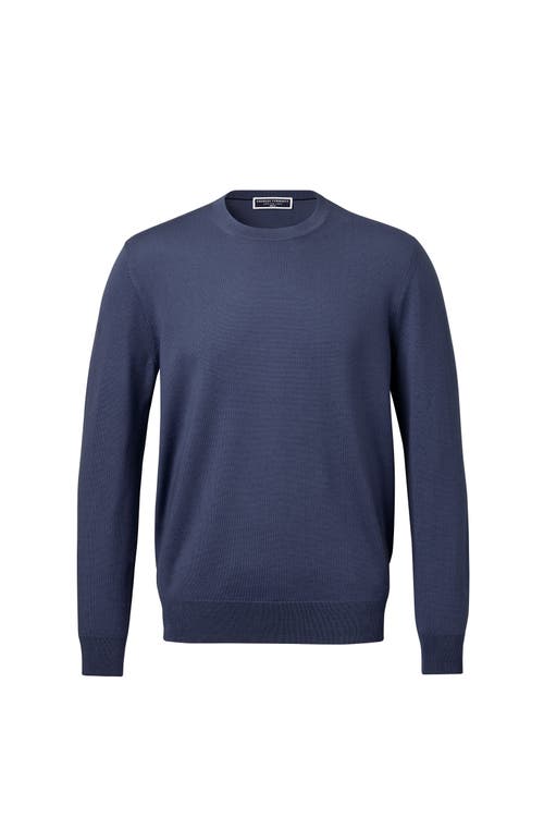 Charles Tyrwhitt Pure Merino Crew Neck Sweater In Blue